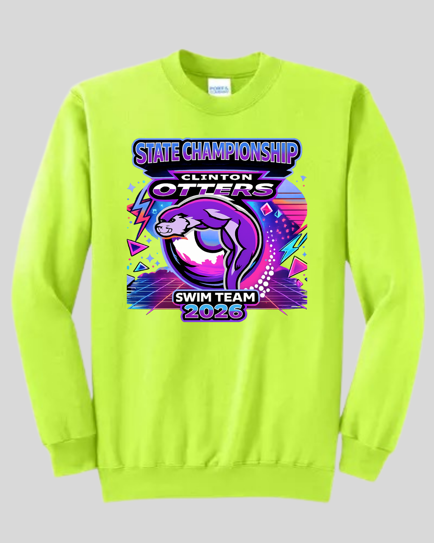 Adult Solid Neon Crewneck