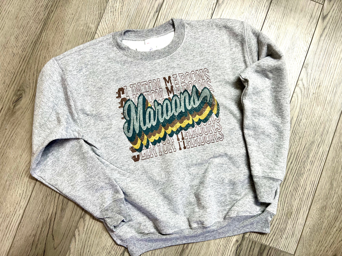 Youth - Vintage Maroons Stacked Crew
