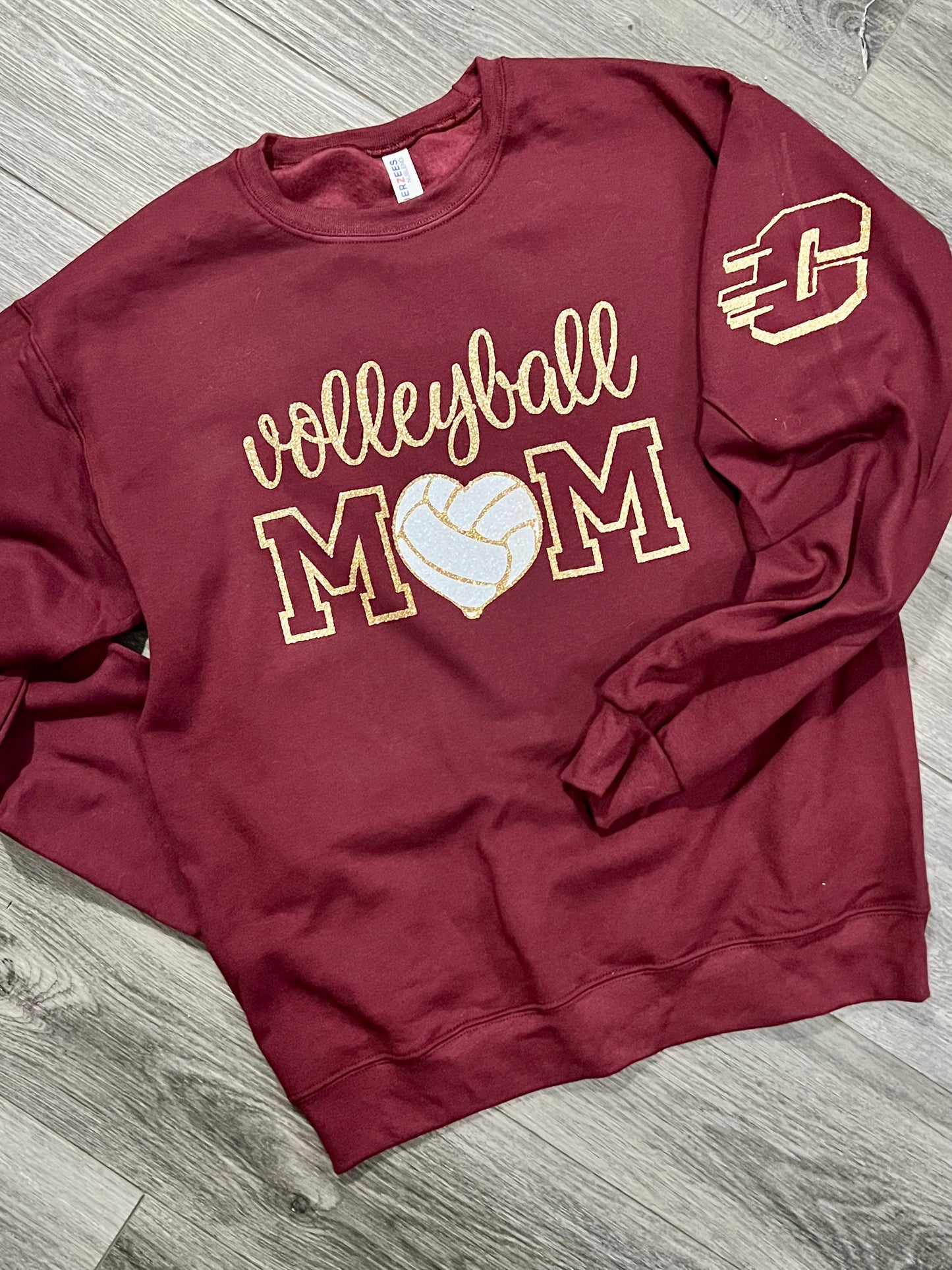 Clinton Glitter Volleyball Mom
