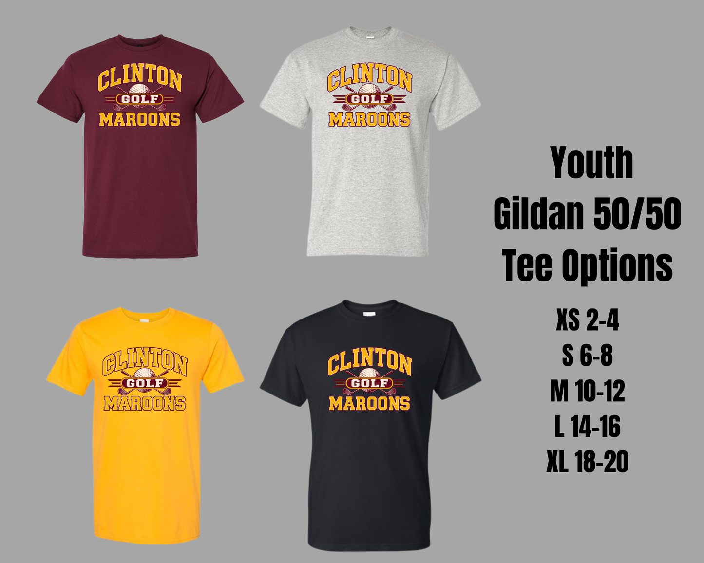 2026 Maroons Golf Tee - Youth