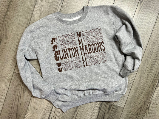 Youth - Clinton Maroons Stacked Crew