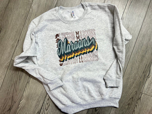 Youth - Vintage Maroons Stacked Crew