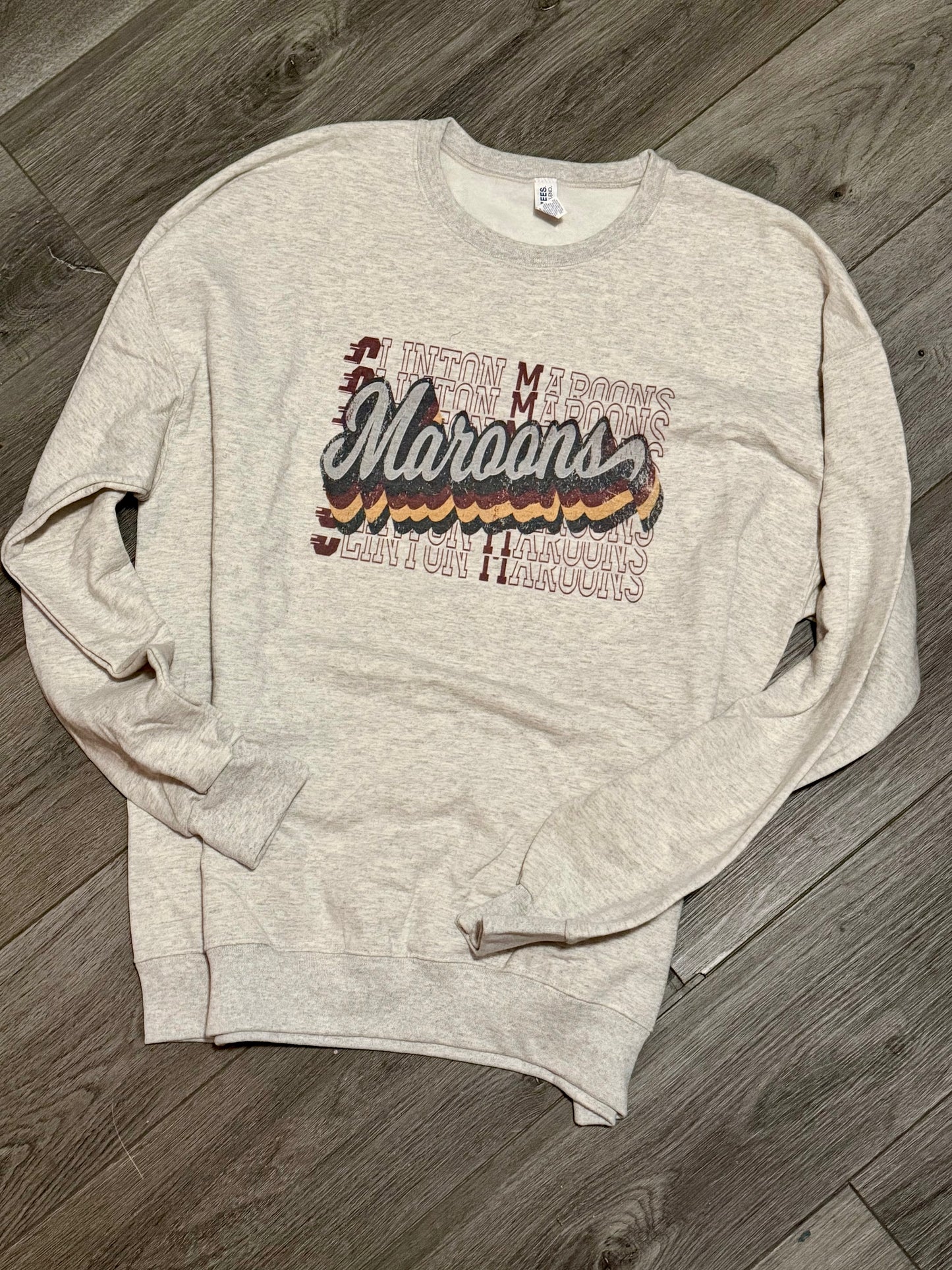 Stacked Maroons Crewneck (Adult)