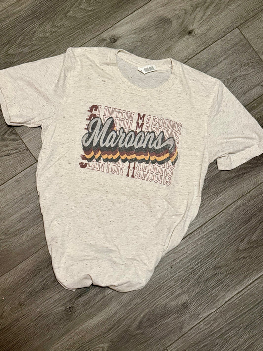 Stacked Maroons Tee (Adult)