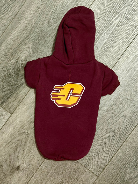 Maroon Flying C Pet Hoodie