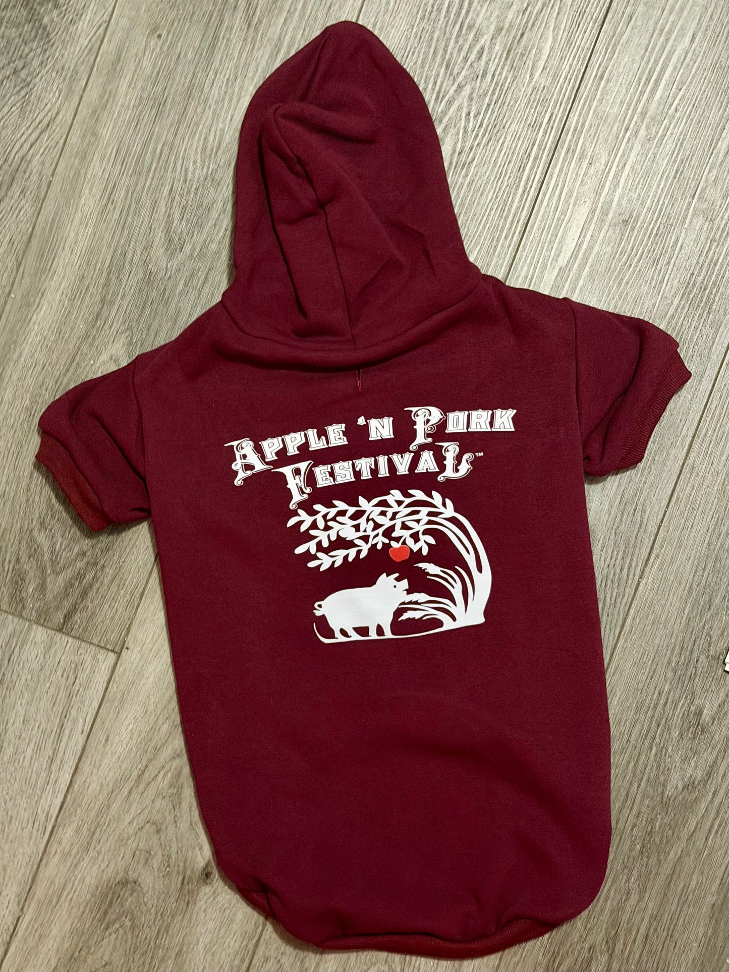 Maroon Apple & Pork Pet Hoodie
