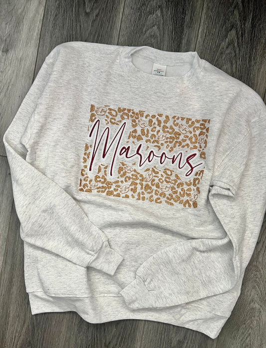 Maroons Leopard Hooded Sweatshirt