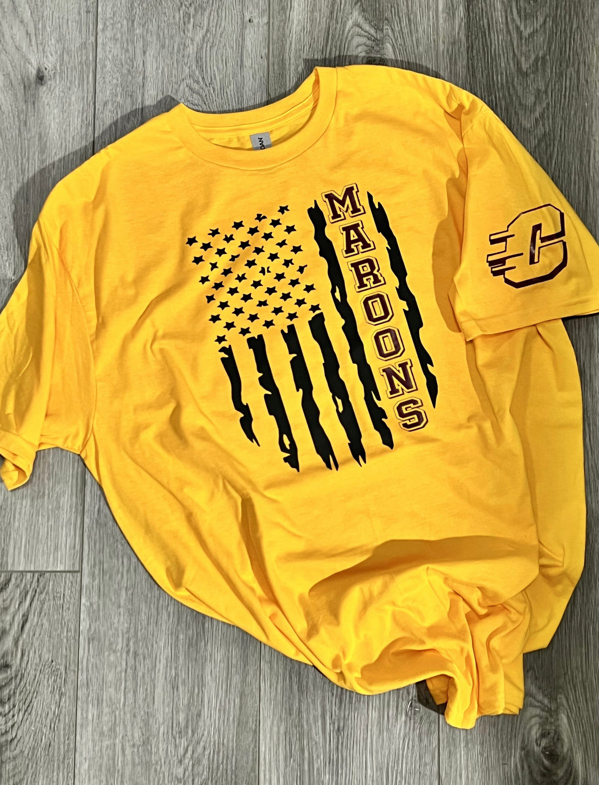 Solid Maroon Flag Tee