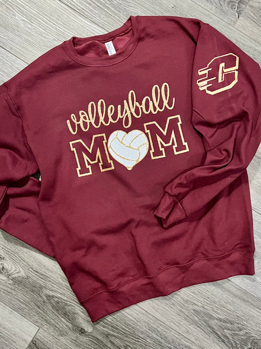 Clinton Glitter Volleyball Mom